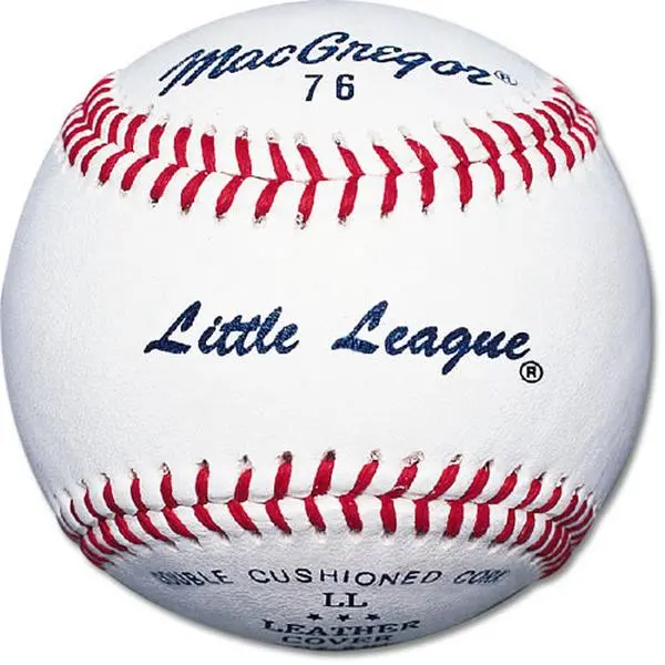 MacGregor No. 76C Official Little League Baseball, Top Grain Cowhide Leather with a Cushioned Cork Center, RS-T Stamp Ball for Youth Players