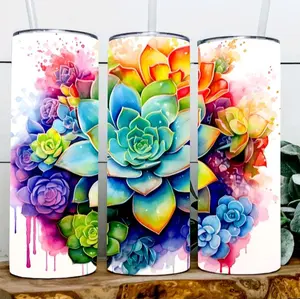 Colorful Succulents Tumbler