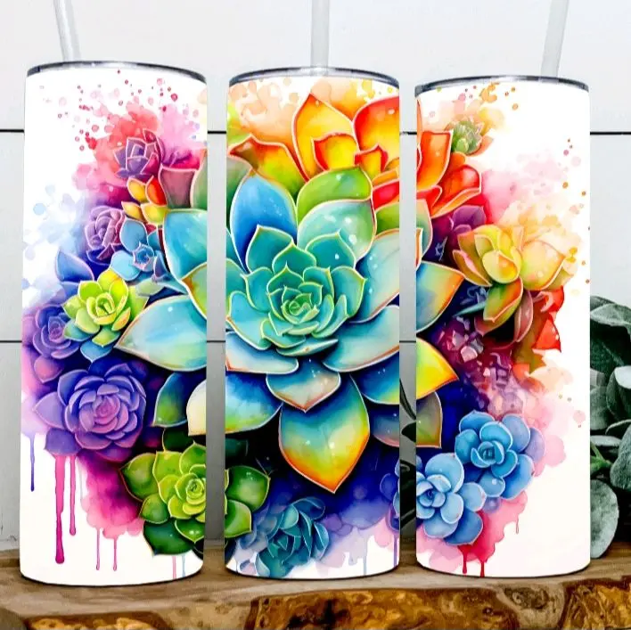 Colorful Succulents Tumbler Colorful Succulents Tumbler