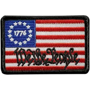 We The People Betsy Ross 1776 Flag Patch [Hook Fastener -3.0 X 2.0 - WP9]