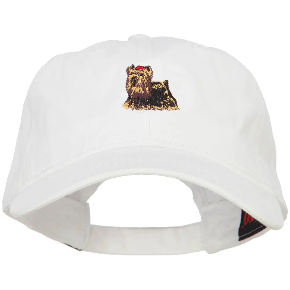 Yorkshire Terrier Embroidered Washed Cotton Twill Cap