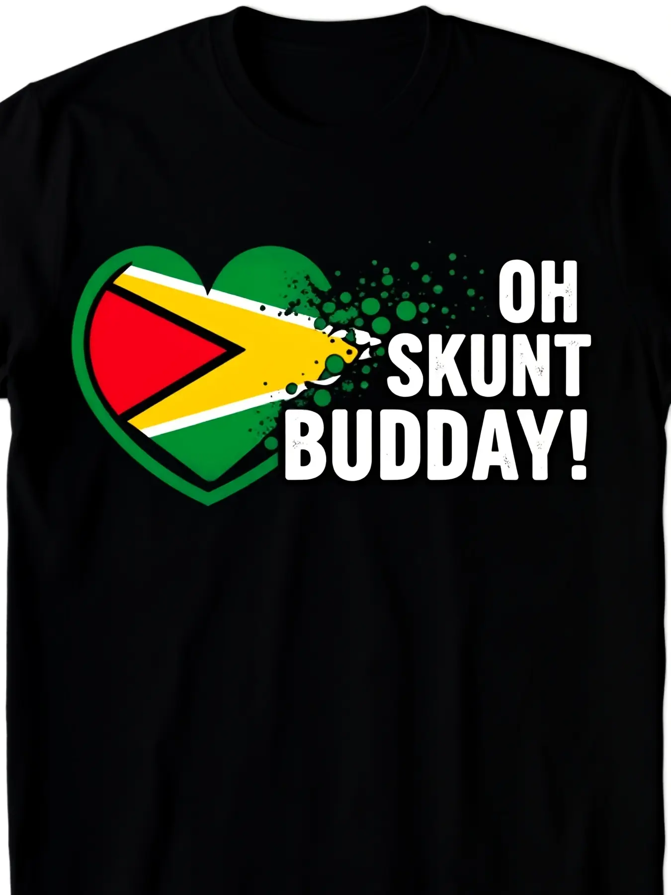 Men's Unisex's Guyana Pride TShirt Oh Skunk Buddy unisex soft cotton short sleeve t shirt, vintage graphic casual tee for men women teens, perfect birthday holiday gift for camping travel gym daily street  wear