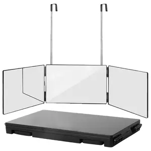 360 Degree Adjustable Door Mirror, 1 Count Portable 3-way Shaving Mirror, Hairdressing Mirror, Professional Hair Styling Tool for Men & Women