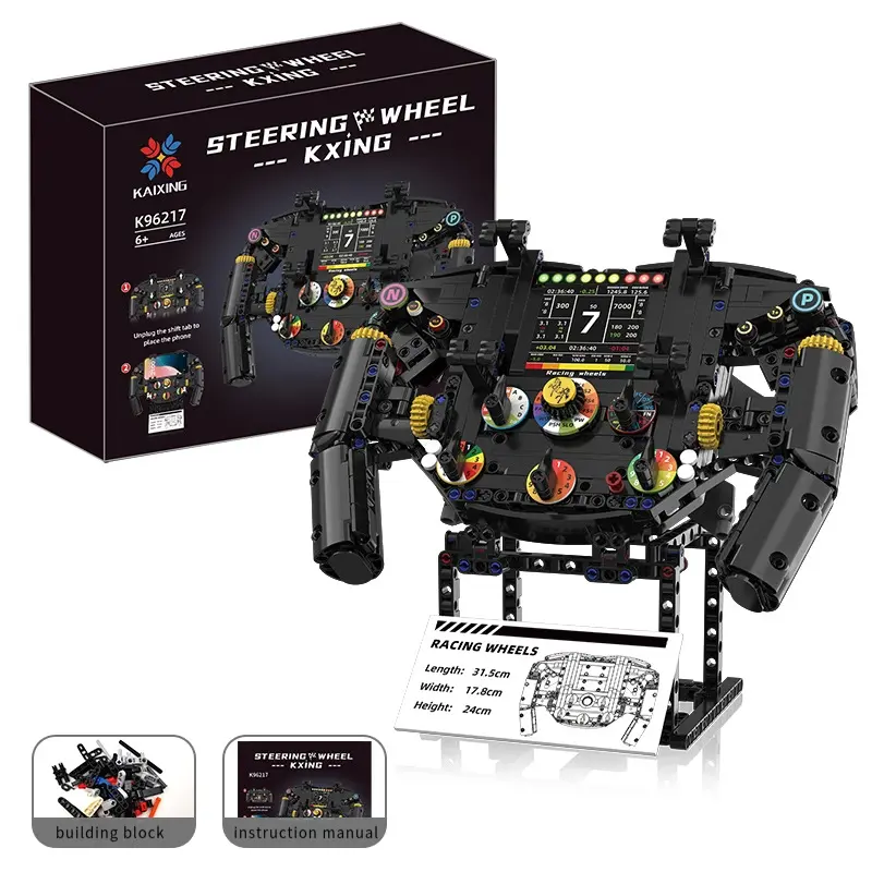 Race Car Steering Wheel Model Building Kit, DIY Building Model, Patience and Hand-Eye Coordination Exercise, Gift for Racing Enthusiasts, Ages 6+, Building Blocks Set, Building Block Sets