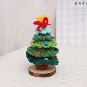Mini Yarn Crochet Christmas Tree Ornament, Handmade Home Decor for Holiday Season, Perfect Party Supplies for Festive Atmosphere