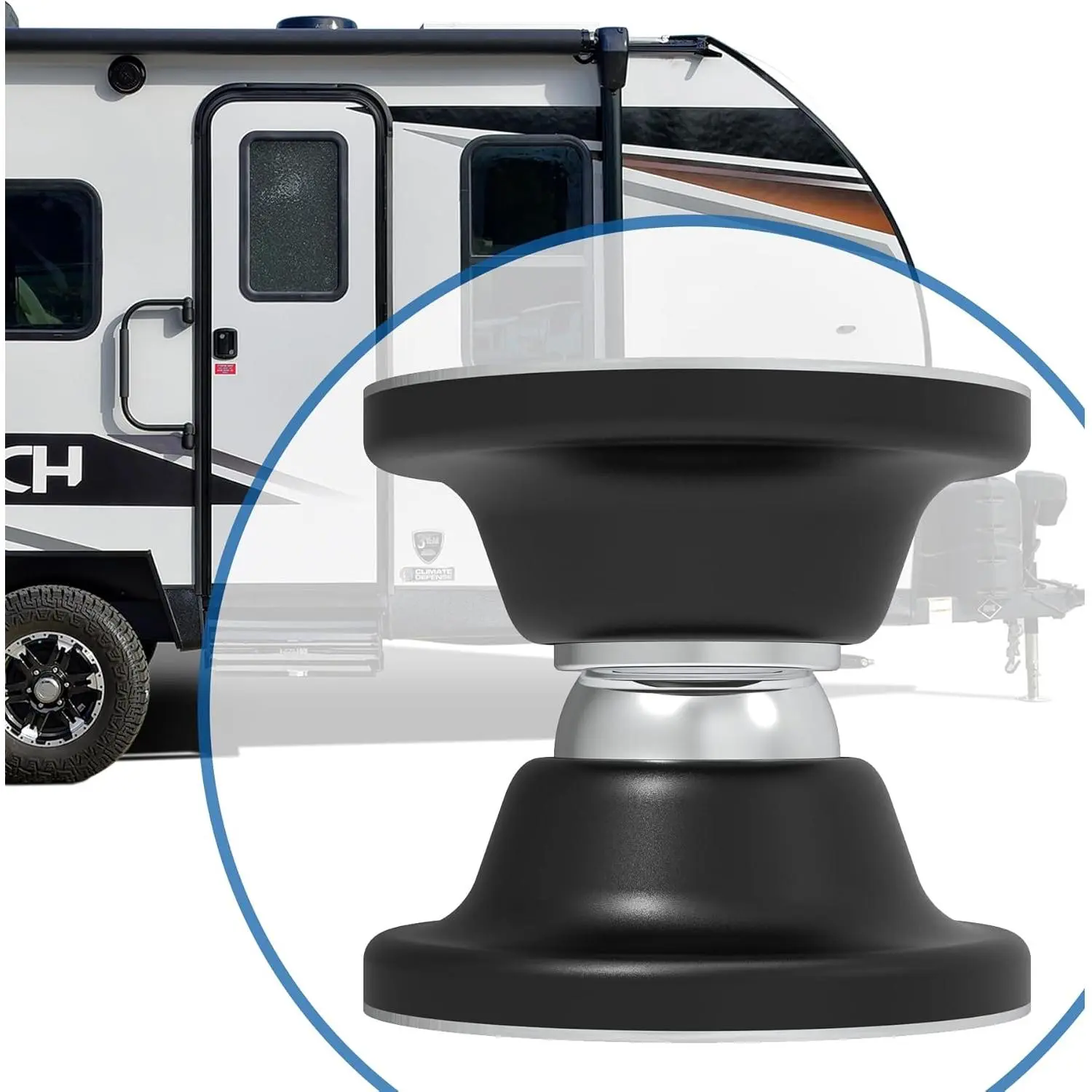 Black Synthetic High-Quality Door Stop Holder - Secure Door Holding for Trailer, RV - Effortless Operation, Easy Installation, Long-Lasting Reliability (1-Pack)