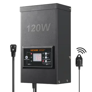 VEVOR 120W Low Voltage Landscape Transformer with Timer and Photocell Sensor, TikTokShopBlackFriday, Waterproof Landscape Lighting Transformer, 120V AC to 12V AC for Outdoor, Spotlight, Pathway Light, Pool light, ETL