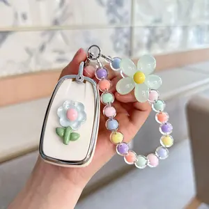 ACEBOY for Chevy Key Fob Cover, Pink TPU Case for Women with Keychain Compatible with 2016-2025 Equinox Cruze Malibu Blazer Camaro Traverse Trailblazer Spark Sonic