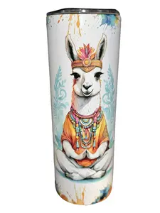 Inner Peace Llama - 20oz oz 20 oz. 20oz. - Skinny Straight Sublimation Tumbler - Amy's Tumbler Junkies - Your Favorite Tumbler Shop!