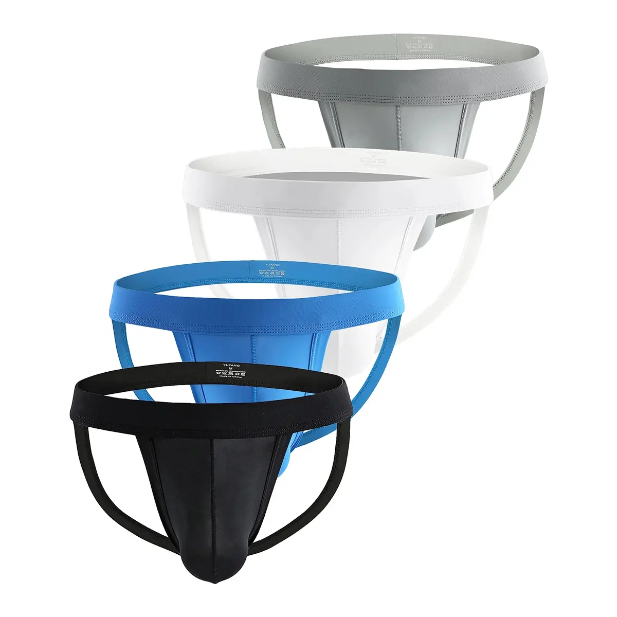 Men's Jockstrap 4-Pack - Stretchy Spandex Nylon Underwear, Athletic Supporter with Snug Fit and Great Support for Daily Wear & Gym