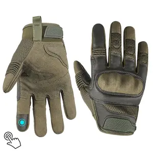 HOMUG Men's Tactical Outdoor Sports Gloves, Touchscreen Compatible, Thickened Multi-Functional Protective Gloves, Anti-Drop & Abrasion Resistant