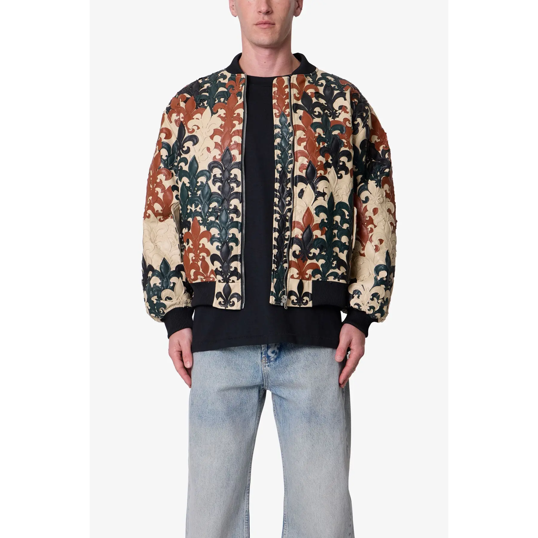 mnml Fleur De Lis Bomber Jacket - Multi mnml Fleur De Lis Bomber Jacket - Multi