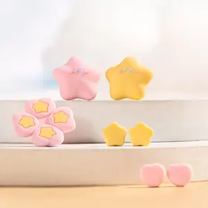 Silicone Cross D-Pad Button Caps Set, Cute Joystick Cover, Buttons Sticker Compatible with N-Switch/OLED Joy Con, Console Accessories