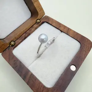 PEARLISM Shiny Design Madama Pearl  Ring Seawater Pearl AKoya Pearl Adjustable size (6-7mm)-ASAR002