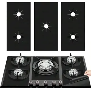 3 Pcs Heat Resistant Stove Protector, Cooktop Burner Covers, Gas Stove Burner Liners, Reusable and Washable, Fits All Stove Types, 54*27cm, Kitchen Accessories