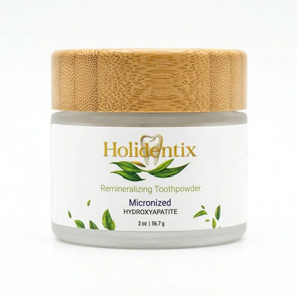 Holidentix Remineralizing Toothpowder - Micronized Hydroxyapatite (HAp 15%) Organic Tooth Powder for Teeth Whitening and Enamel Repair