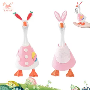 Handmade Felt Easter Outfit for 7 Inch Desk Goose, 2 Pcs Cute Bunny Style Costume, Spring Holiday Decoration&Gift for Easter Day