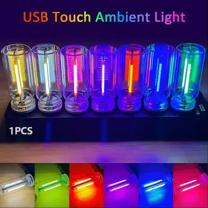Car USB 5V Night Light Touch Dimmable USB Powered LED Filament Lamp Portable Lighting Plug and Play Decorative Atmosphere Light