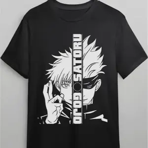 Youth and Adult Satoru Gojo Crew Neck Short Sleeve Tee, Anime Graphic Shirt, Casual Cotton T-Shirt,Gift for Fans