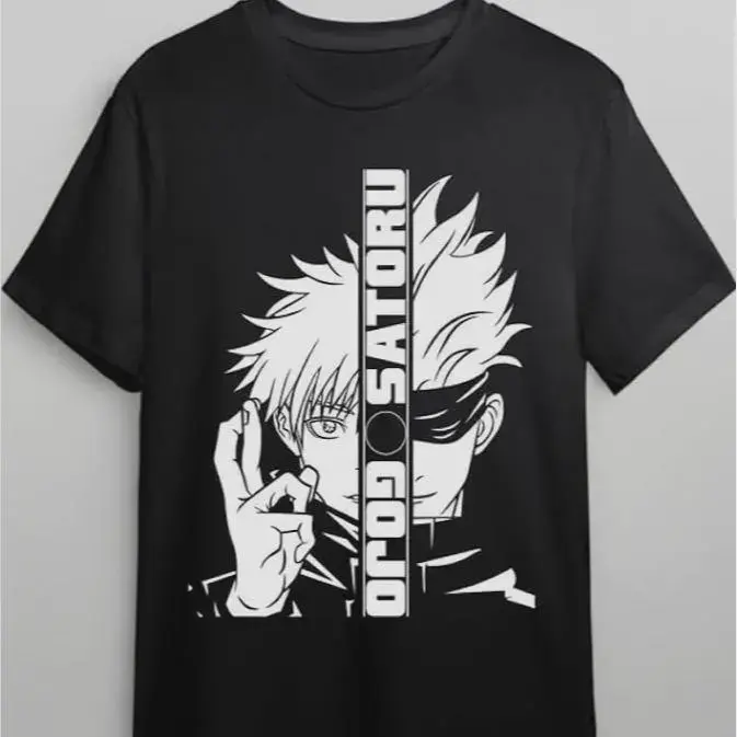 Youth and Adult Satoru Gojo Crew Neck Short Sleeve Tee, Anime Graphic Shirt, Casual Cotton T-Shirt,Gift for Fans