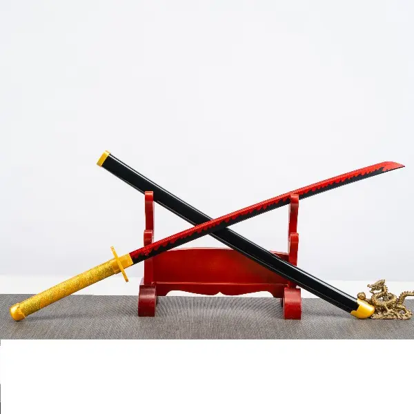Anime Sword with Display Stand,89cm/35inchs Unsharpened Swordsmanship Practice Cosplay Prop, Samurai Cosplay Prop Katana, Fantasy Anime Cosplay Sword for Room Decoration, Adult Accessories