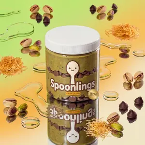 Spoonlings Viral Dubai Chocolate Pistachio & Tahini Dip - Buttery Kataifi Crunch, 16-32 Servings, 110 Calories, 2g Protein, 6g Sugar, 9g Carbs, Real Roasted Pistachios, Organic Tahini, Milk Chocolate