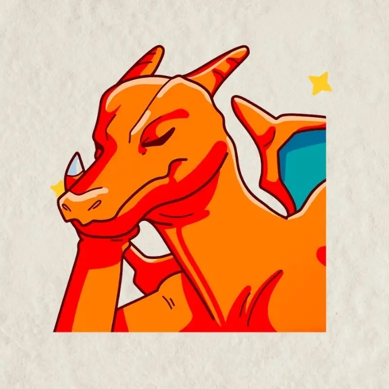 Lazy Charizard Decal - Waterproof Sticker or Fridge Magnet, Vinyl Decal Anime Sticker | Waterproof Vinyl Decal for Laptop, Water Bottle, Car, Gamer Gift