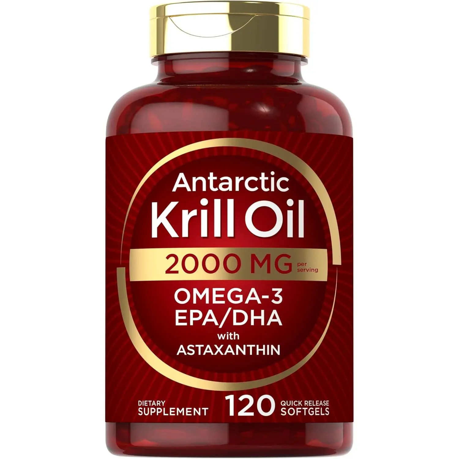 Carlyle Antarctic Krill Oil 2000 mg - 120 Softgels - Omega-3 EPA, DHA, with Astaxanthin Supplement Sourced from Red Krill - Maximum Strength Carlyle Antarctic Krill Oil 2000 mg - 120 Softgels - Omega-3 EPA, DHA, with Astaxanthin Supplement Sourced from Red Krill - Maximum Strength
