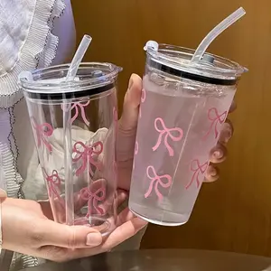Butterfly Print Transparent Plastic Tumbler, Large Capacity with Straw and Lid, Perfect Gift for Outdoor Sports, Mother's Day, Birthdays