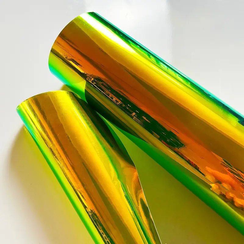 Premium Holographic Rainbow Green Mirror Vinyl Wrap Film Self Adhesive Car Motorcycle Wrapping Sticker Decal With Air Release