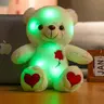 Glow-in-Dark Teddy Bear Plush, Romantic Teddy Bear, Glowing Bear, Light-Up LED Toy with Heart and Rose Lights, Soft and Cuddly, Warm White & Colorful Lights Valentine's Day, Birthday, Anniversary Gift for Kids & Adults (White/Red)