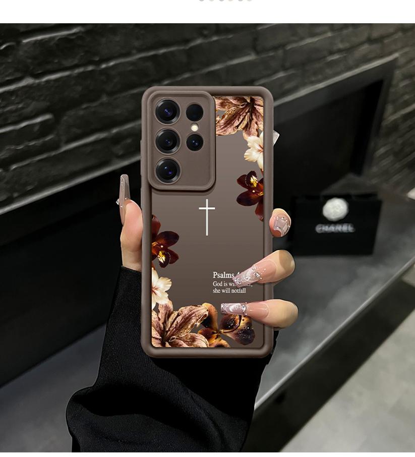 Cross-themed cruciferous Bible verse phone case featuring Jesus; “God is within it”; compatible with Samsung Galaxy S26/S25 and iPhone 17/16/15/14/13/12/11 series; minimalist color scheme.