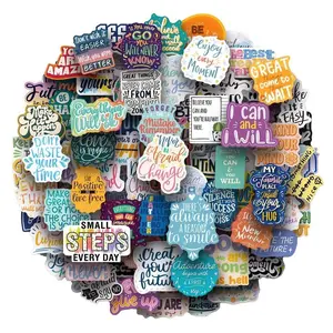 100 Inspirational Quote Stickers, Waterproof Vinyl Material, Perfect for Laptops, Water Bottles, Books, Teenagers & Adults Aesthetic Decor, Positive Stickers