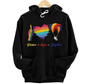 Funny Peace Love Skydive Graphic Women and Men Paragliding Hoodie, Sweatshirt, T-Shirt