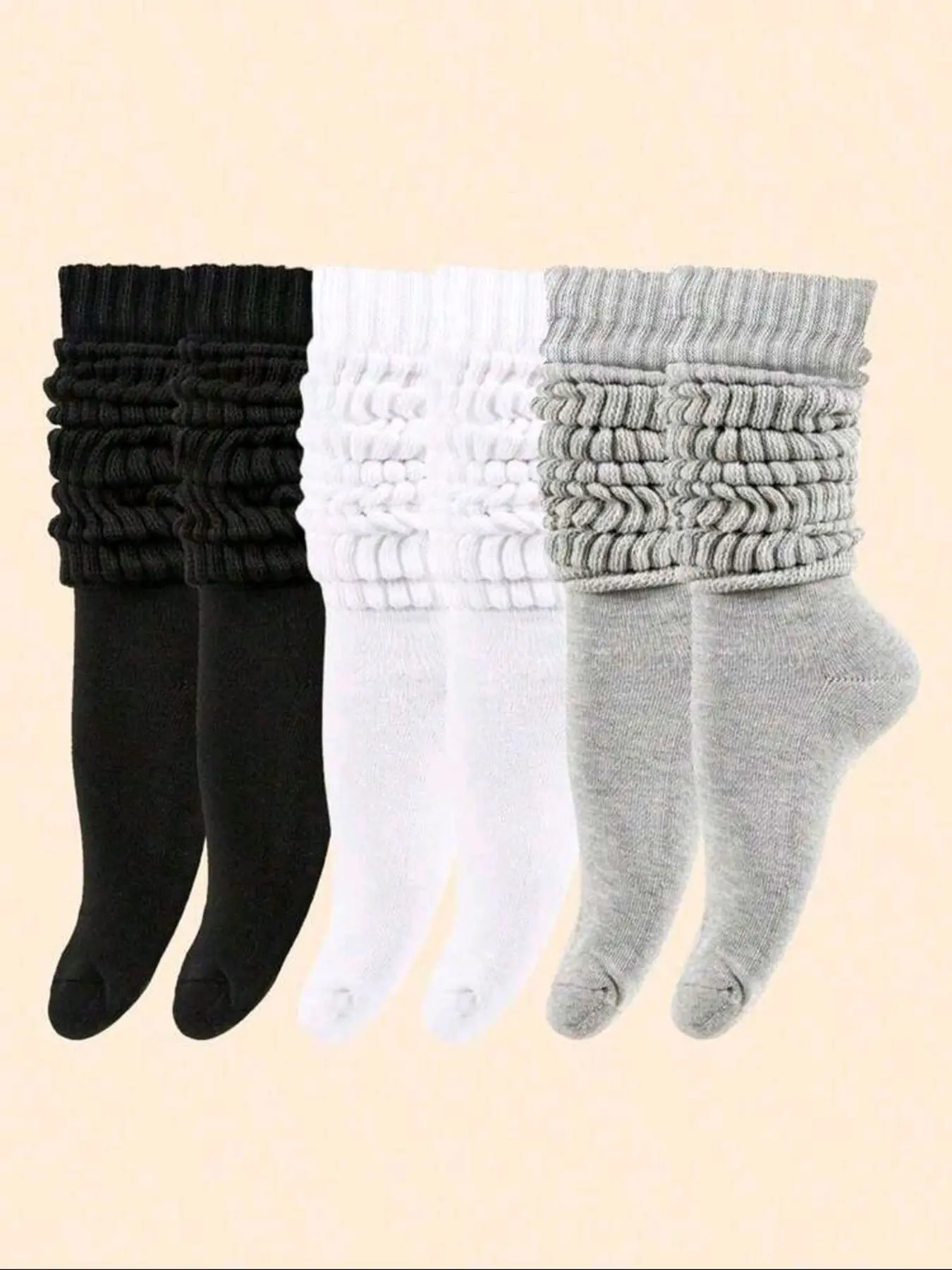 3pairsWomen's Fashionable Comfort Breathable Casual Basic Socks, Perfect for Home Use & Daily Sports Wear, All-Season Fitted Design, breathable plain socks, Womenswear