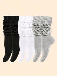 3pairsWomen's Fashionable Comfort Breathable Casual Socks, Perfect for Home Use & Daily Sports Wear, All-Season Fitted Design