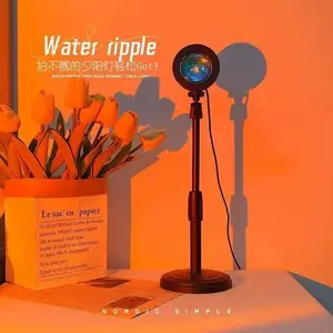 16 Color Sunset Lamp Adjustable Height Floor Standing Projection Atmosphere Light, Room Decoration Photo Fill Light