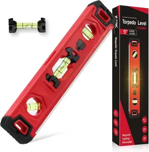 Light-up Torpedo Level : 9 Inch Shockproof Small Leveler Tool with 45/90/180  Vials - Removable Line Bubble Spirit Levels For Hanging Pictures, Installing Shelf in Dark Tight Spaces