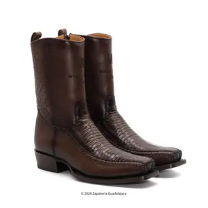 7 Toe Faded Brown Leather Cowboy boot-257BFH0716