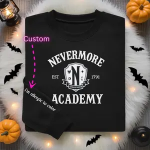 Custom Nevermore Academy School Sweatshirt, Wednesday Hoodie, Spooky Fall Spirit Shirt, Woe school wednesday, halloween shirt