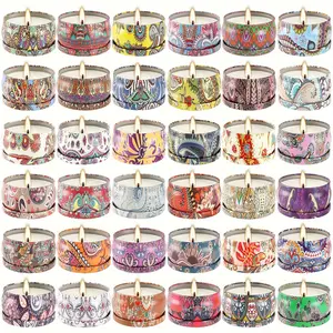 36-Pack Deluxe Aromatherapy Scented Candle Gift Set - Natural Soy Wax, Portable Travel Candles in Tin Cans, Perfect for Women, Mother's Day, Valentine's Day, Birthday, Father's Day, Yoga, and Home Decor Freshener Ornaments