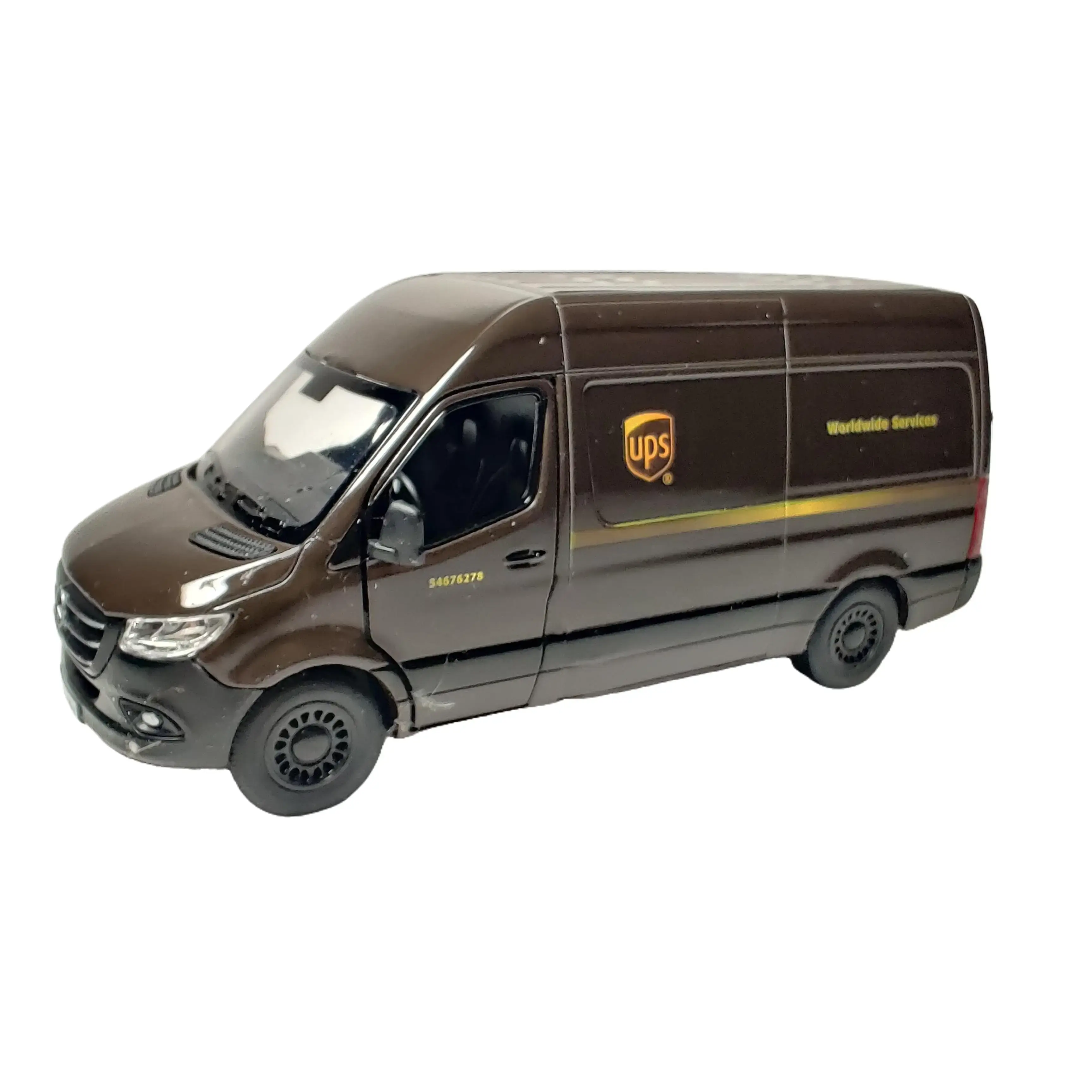 KINSMART 1:48 Scale Mercedes Benz Sprinter UPS Edition Diecast Metal Model with Openable Doors and Pull Back Action 5 Inches Length Collectible Car