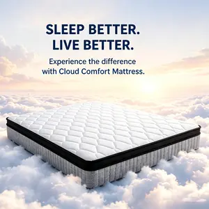 High Quality Independent Spring and Memory Foam Mattress - Cloud Bed, Foam Cloud Options, Essential Indoor Bedroom Furniture Piece, Cloud Bed Mattresses, Foam Cloud Mattresses