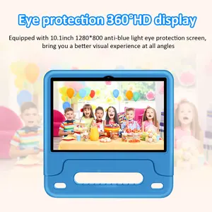 JUNINKE Kids Tablet Android 14 Tablet 10 inch Kids Tablets with Case Quad Core 64GB Dual Camera 2.4G WiFi Educational Tablets (Blue)