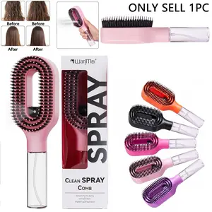 1PC Curl Refresh Detangling Hairbrush with Fine Mist Spray Detangler Brush | Anti-Breakage & Frizz Control for Curly Hair | Wet or Dry Styling | Travel Friendly
