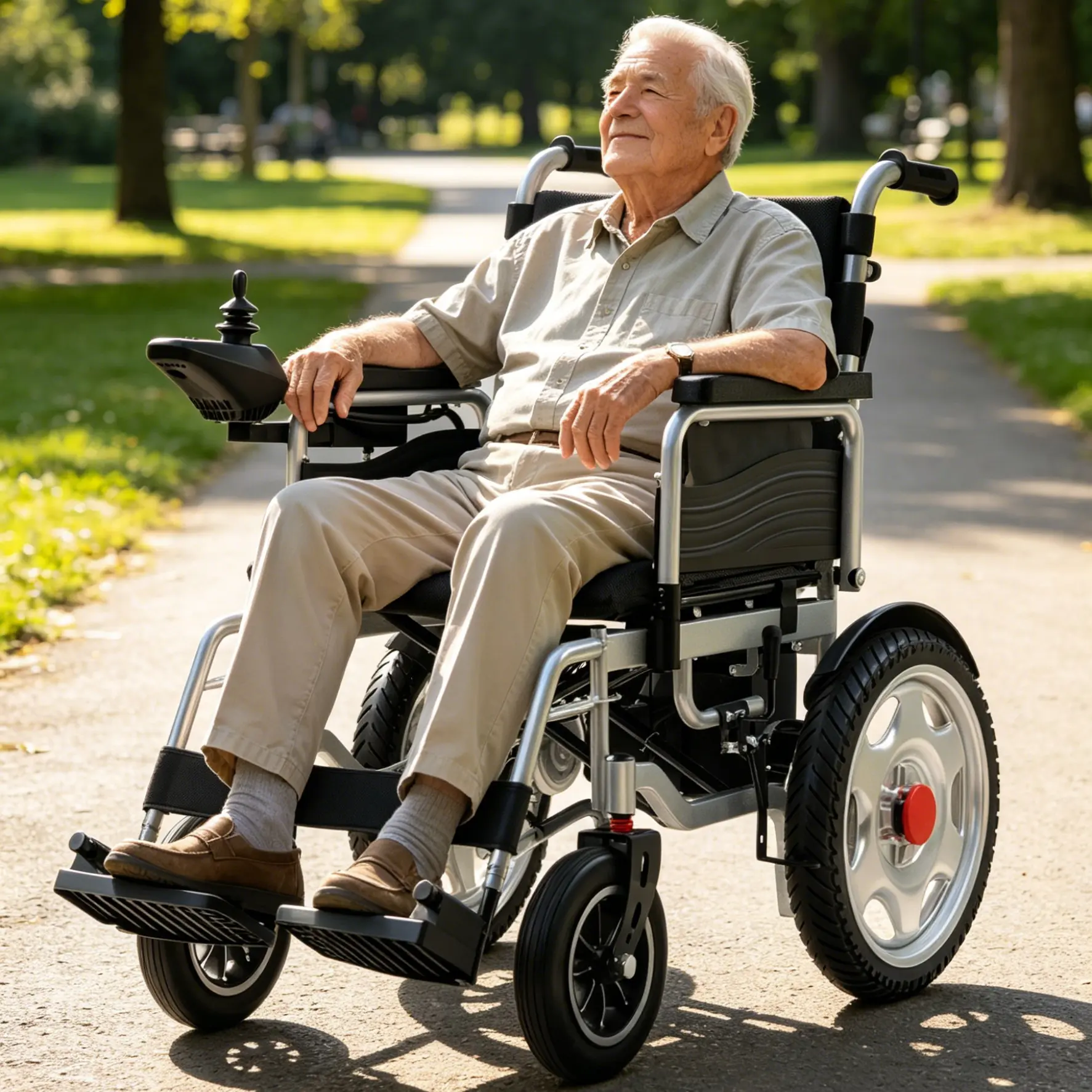 Electric Wheelchair for adults - All-Terrain, Foldable, 300LB Heavy Duty Mobility Aid with 15 Mi Range electric wheelchair，Motorized Wheelchair Home use