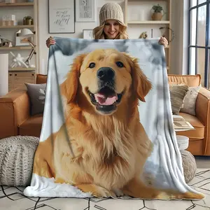 Personalized Dog Photo Throw Blanket - Tear-Resistant Flannel for All-Season Use at Home, Office, or On The Go - The Ultimate Gift for Dog Lovers.