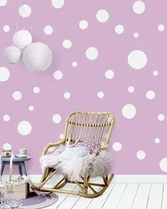 Polka Dot Wall Decals 63 White Vinyl Stickers for Room Decor Removable Peel & Stick Classic Dot Stickers 1-7 Inches Decorative
