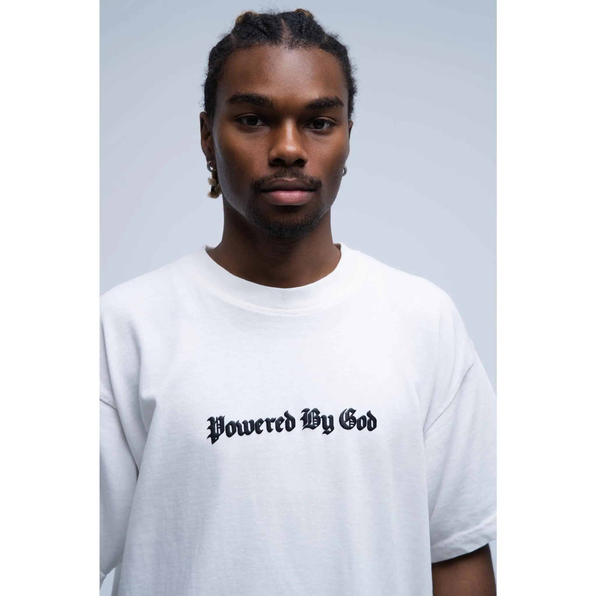 WHITE POWERED BY GOD TEE WHITE POWERED BY GOD TEE