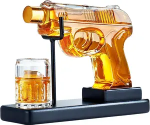 Birthday Gifts for Men Dad, Kollea Gun Whiskey Decanter Sets for Men, Shot Glass, Funny Gift Idea for Him Brother, Liquor Dispenser for Bar, Alcohol, Anniversary, Military Present, Cave, New Year